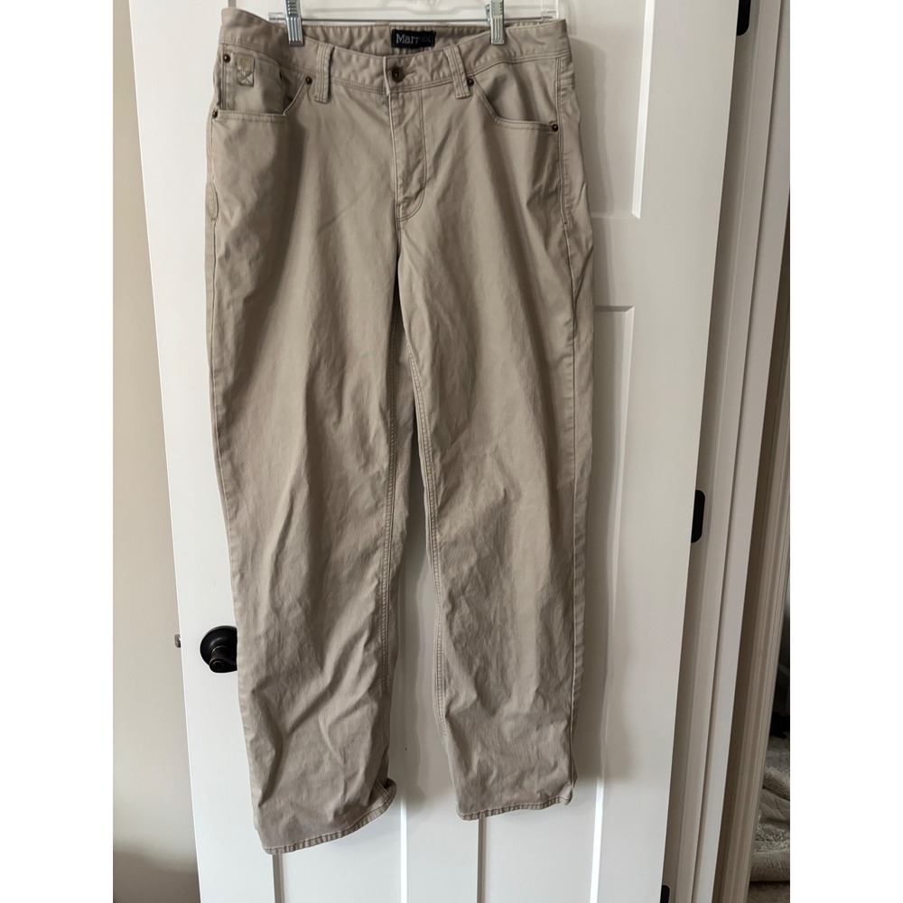 Marmot Mens Casual Outdoor Pants Size 34‎ Beige Cotton Blend Straight Leg